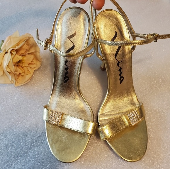 Nina wedges heels color gold good condition - Picture 6 of 12